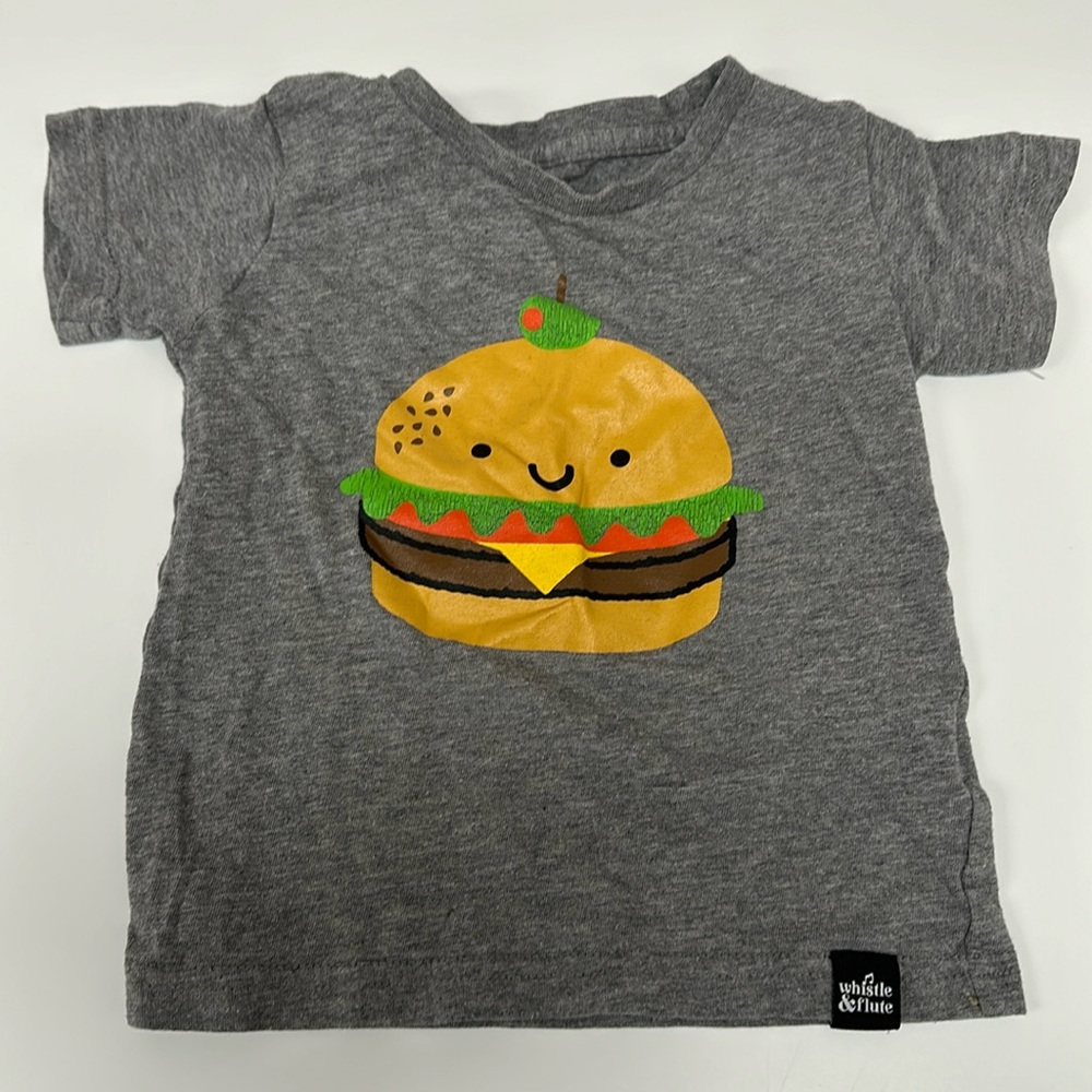 Whistle and Flute burger martini shirt 12-18m